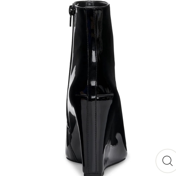 INC AZAH WOMENS PATENT LEATHER POINTED TOE ANKLE BOOTS SIZE 11 - Picture 2 of 2